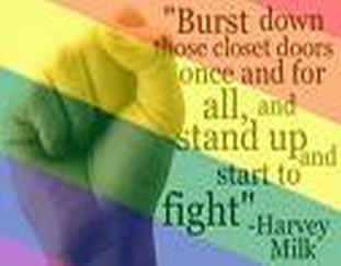 rainbow fist Harvey Milk